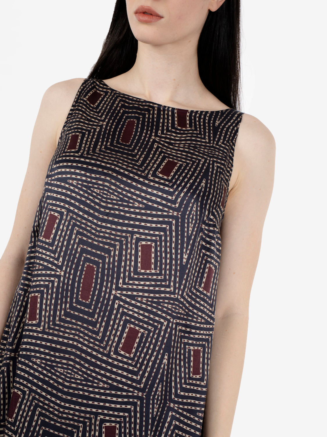 Long dress marine / prune
