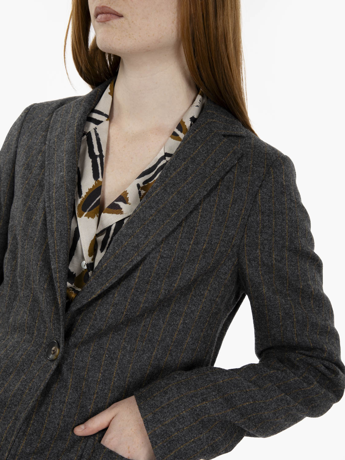 Vorado grey/yellow pinstriped blazer