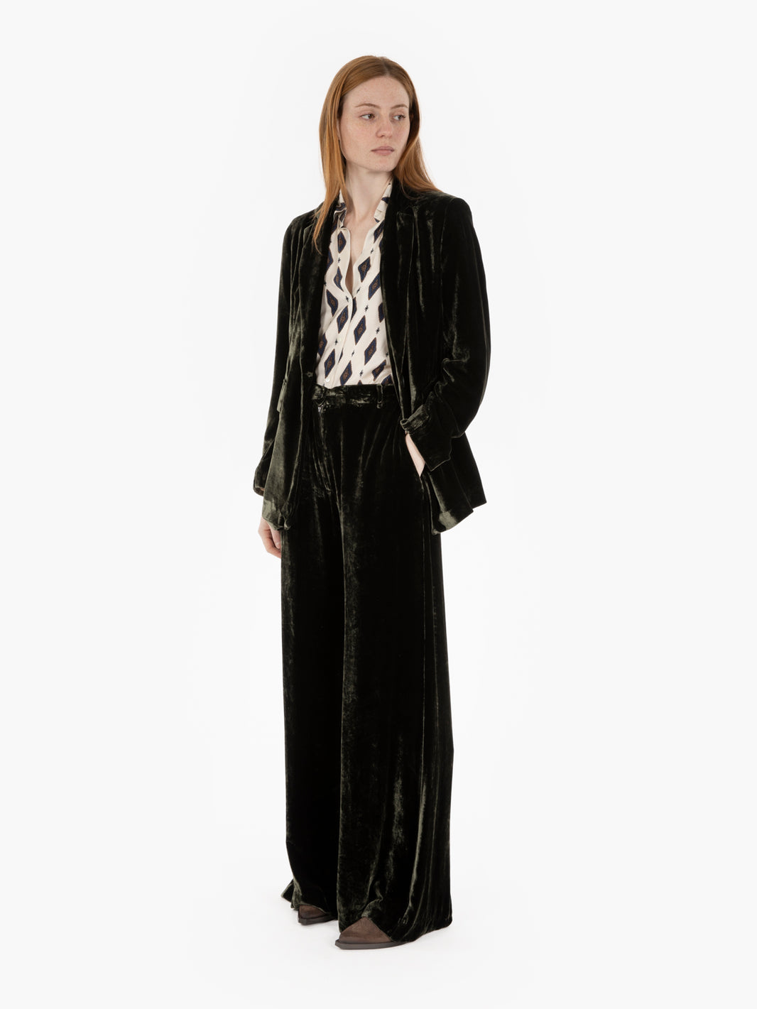 Ventio green velvet blazer
