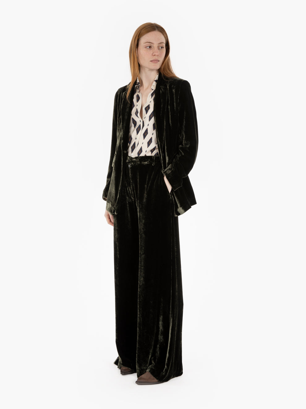 Ventio green velvet blazer