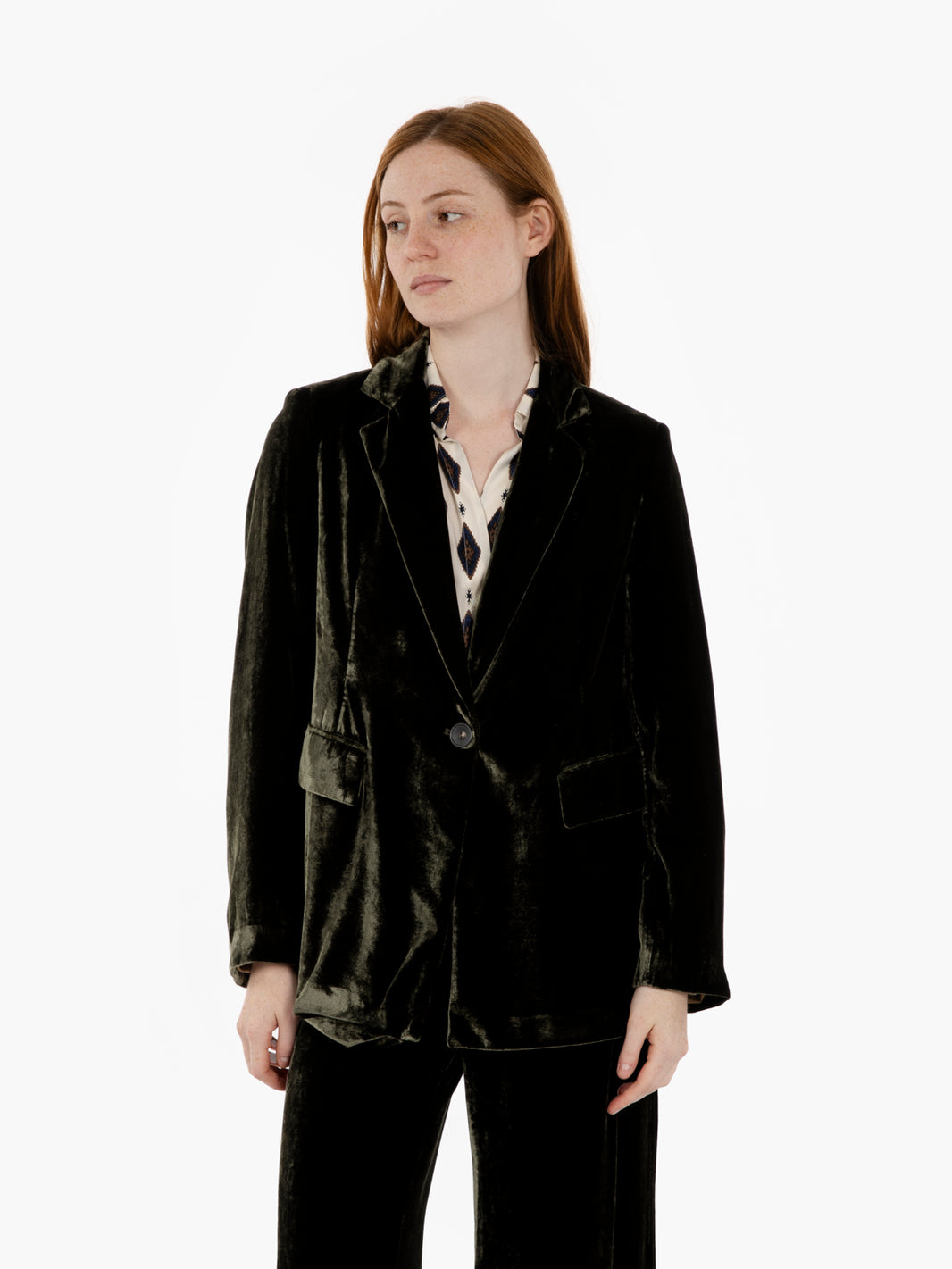 Ventio green velvet blazer