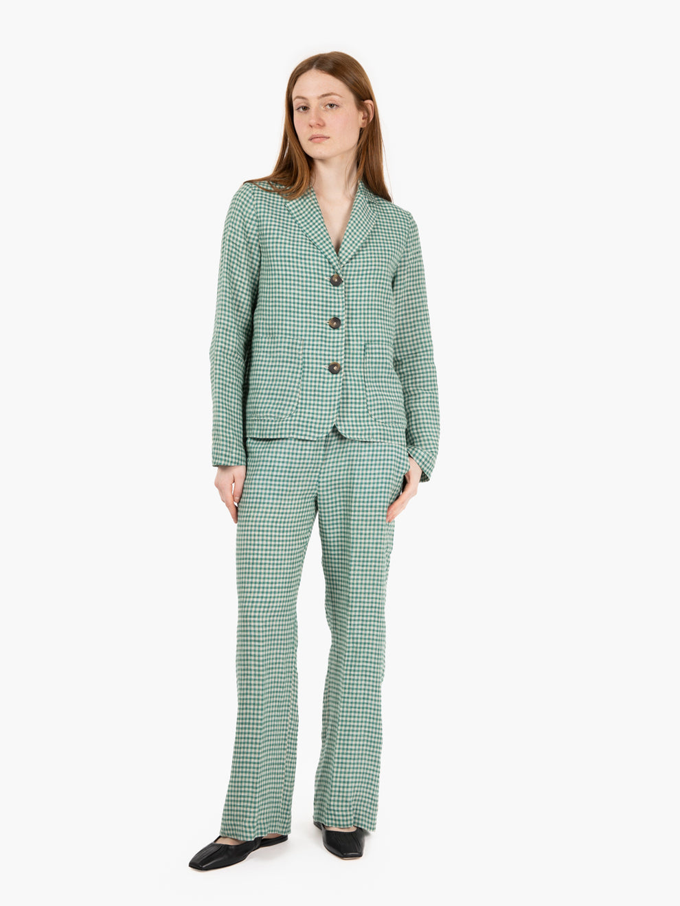 Green/White Vichy Blazer
