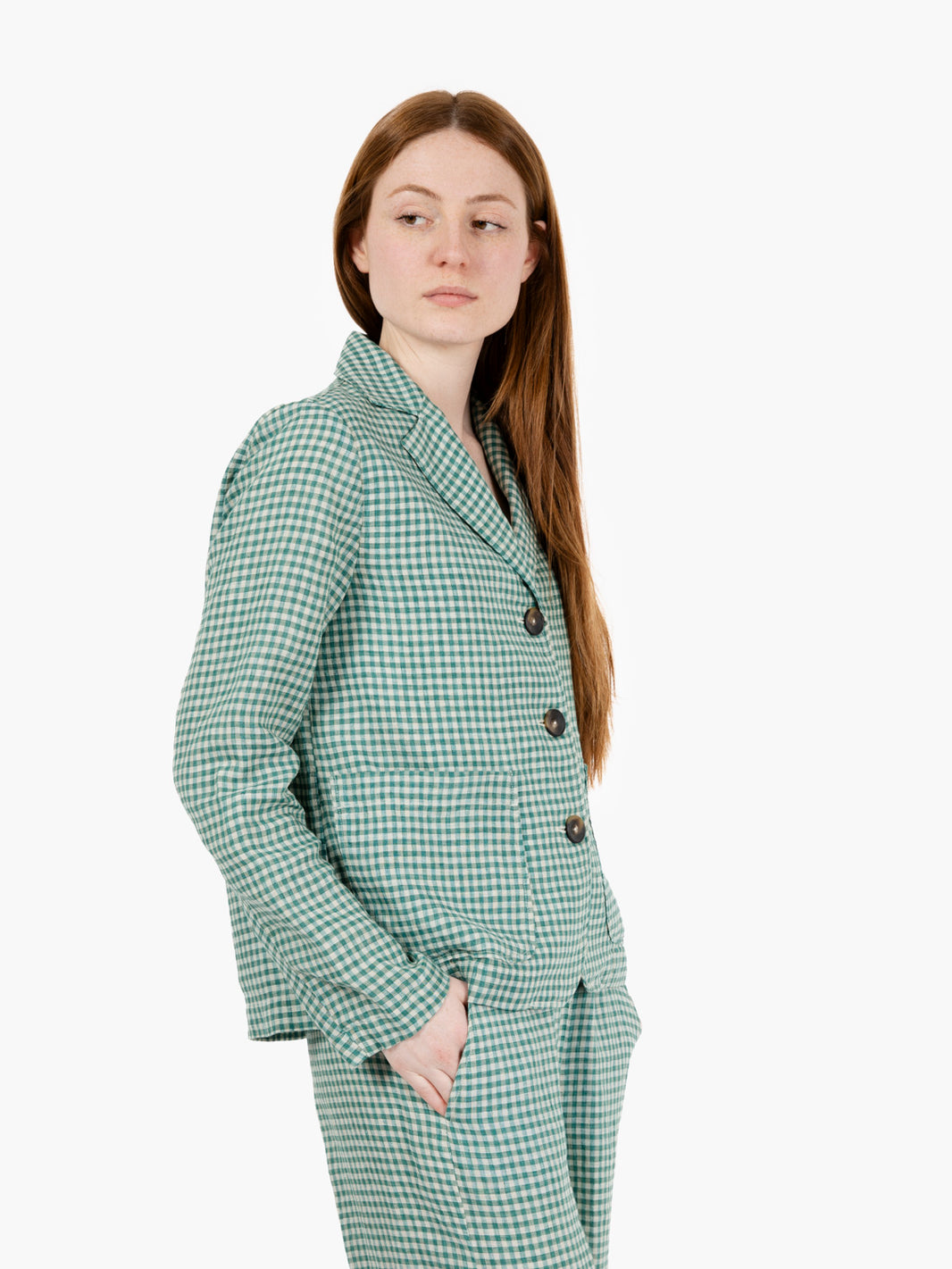 Blazer Vichy verde / bianco