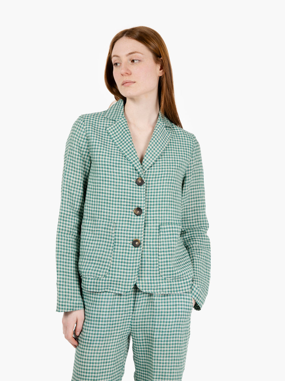 Green/White Vichy Blazer