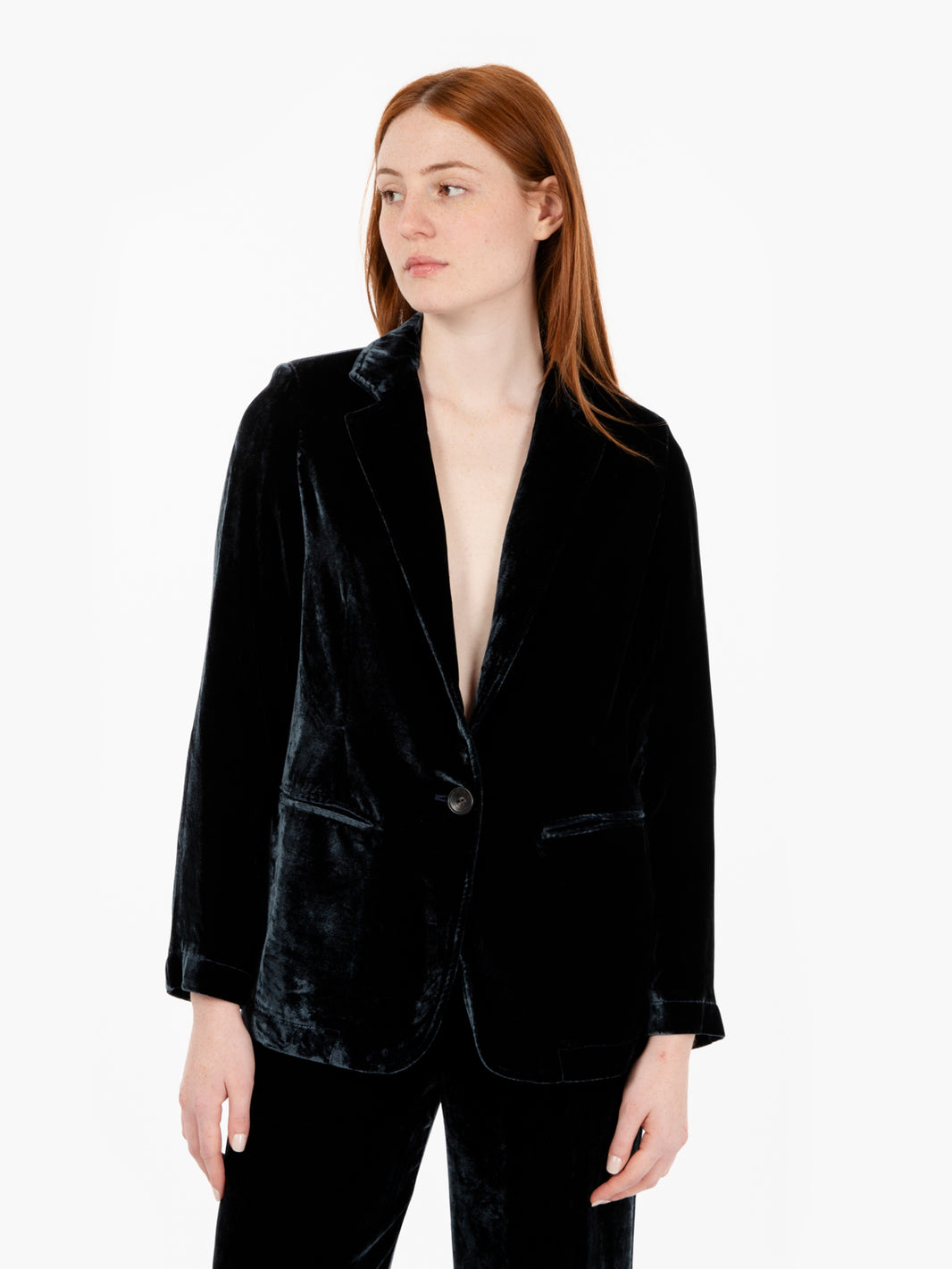 Blazer Vikelo in velluto blu