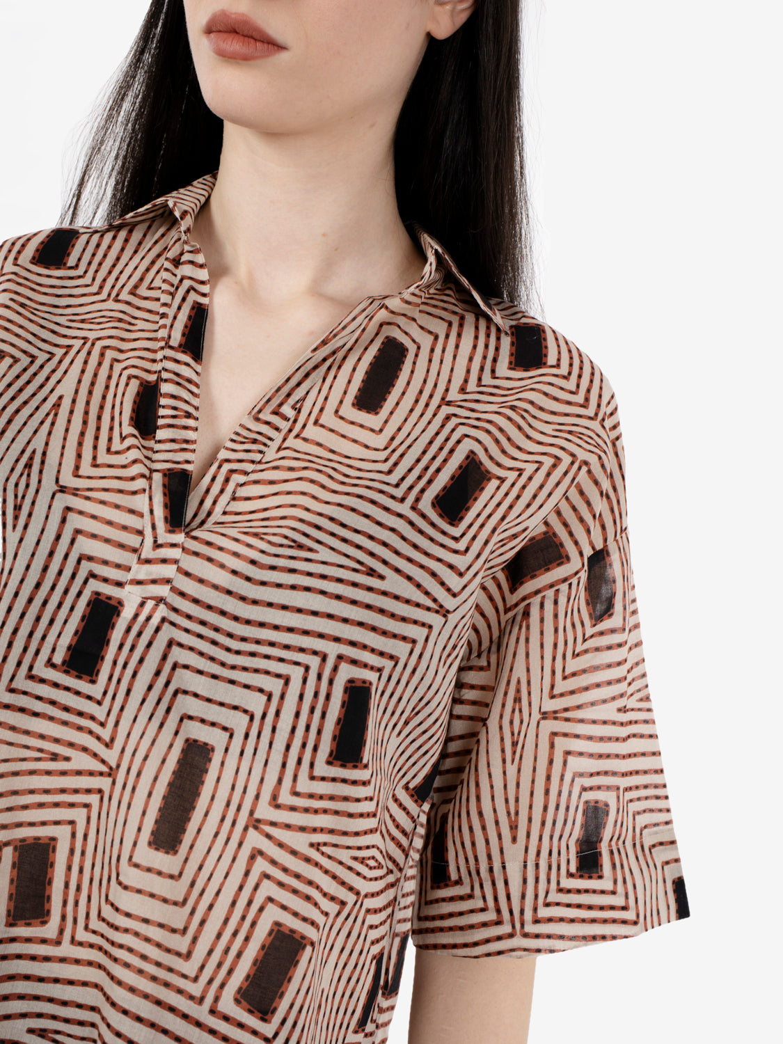 Blusa Tifana ecru / camel