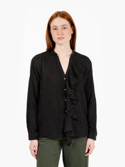 DIEGA - Camicia Cendia con rouches noir