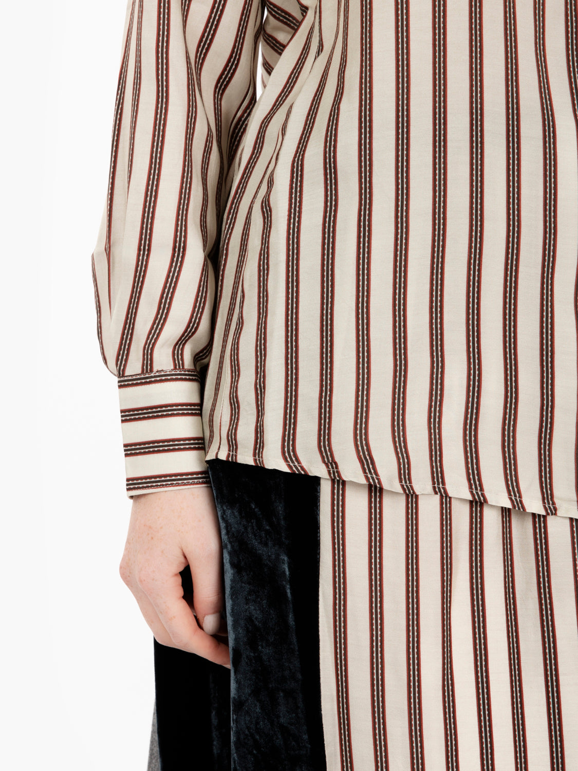 Camicia Ceza a righe ecrù