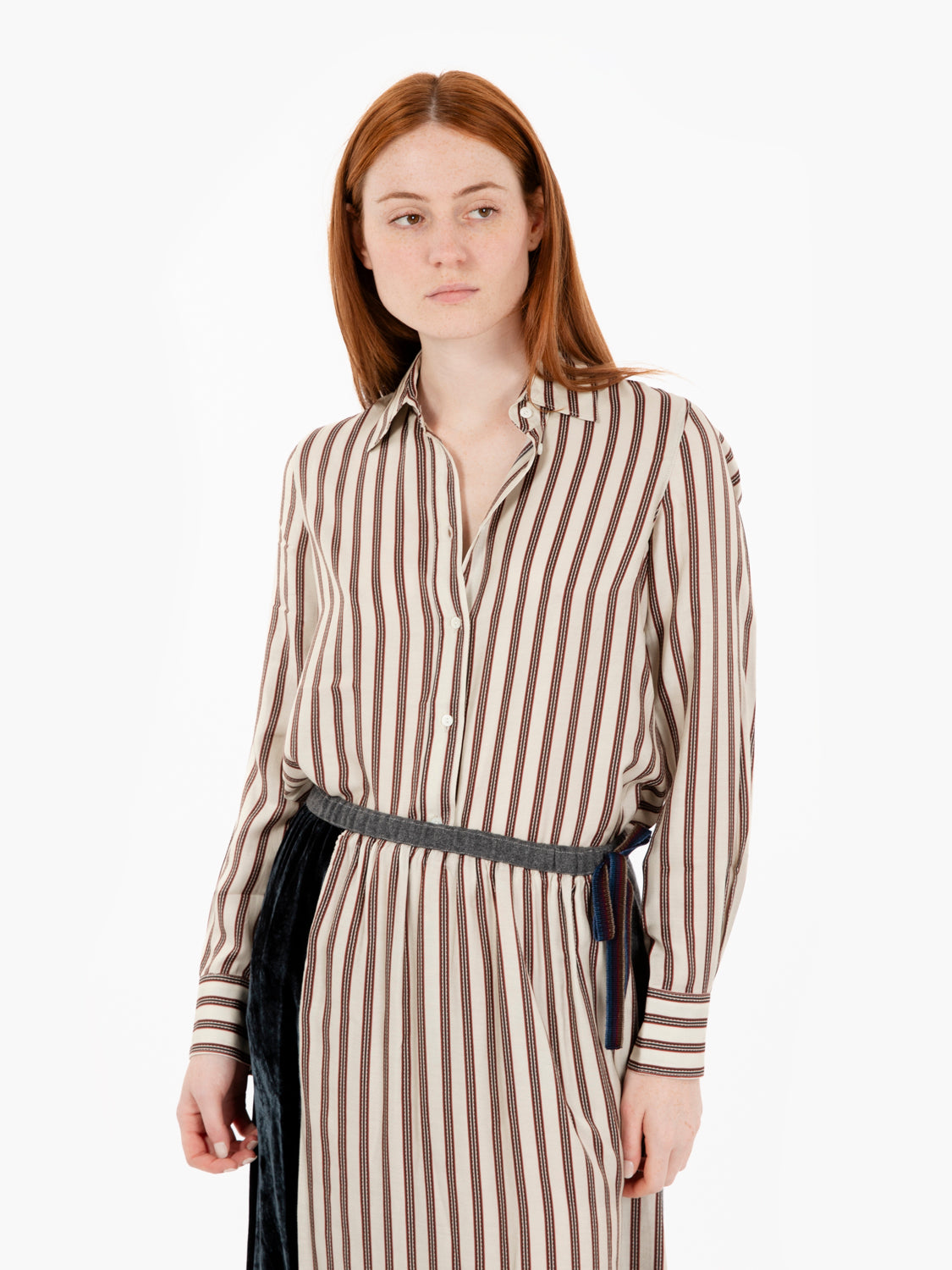 Camicia Ceza a righe ecrù