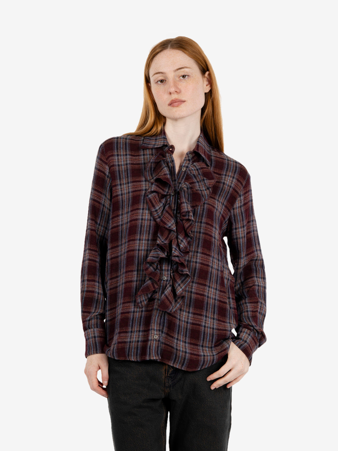 Plum Cianta shirt with ruffles