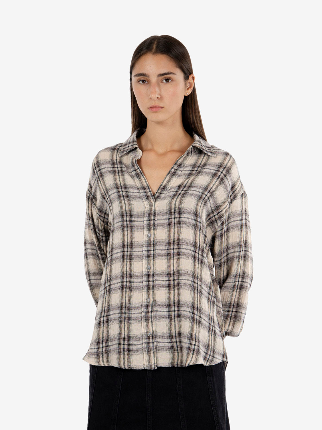 Cirilla check shirt ecru / chocolate / green
