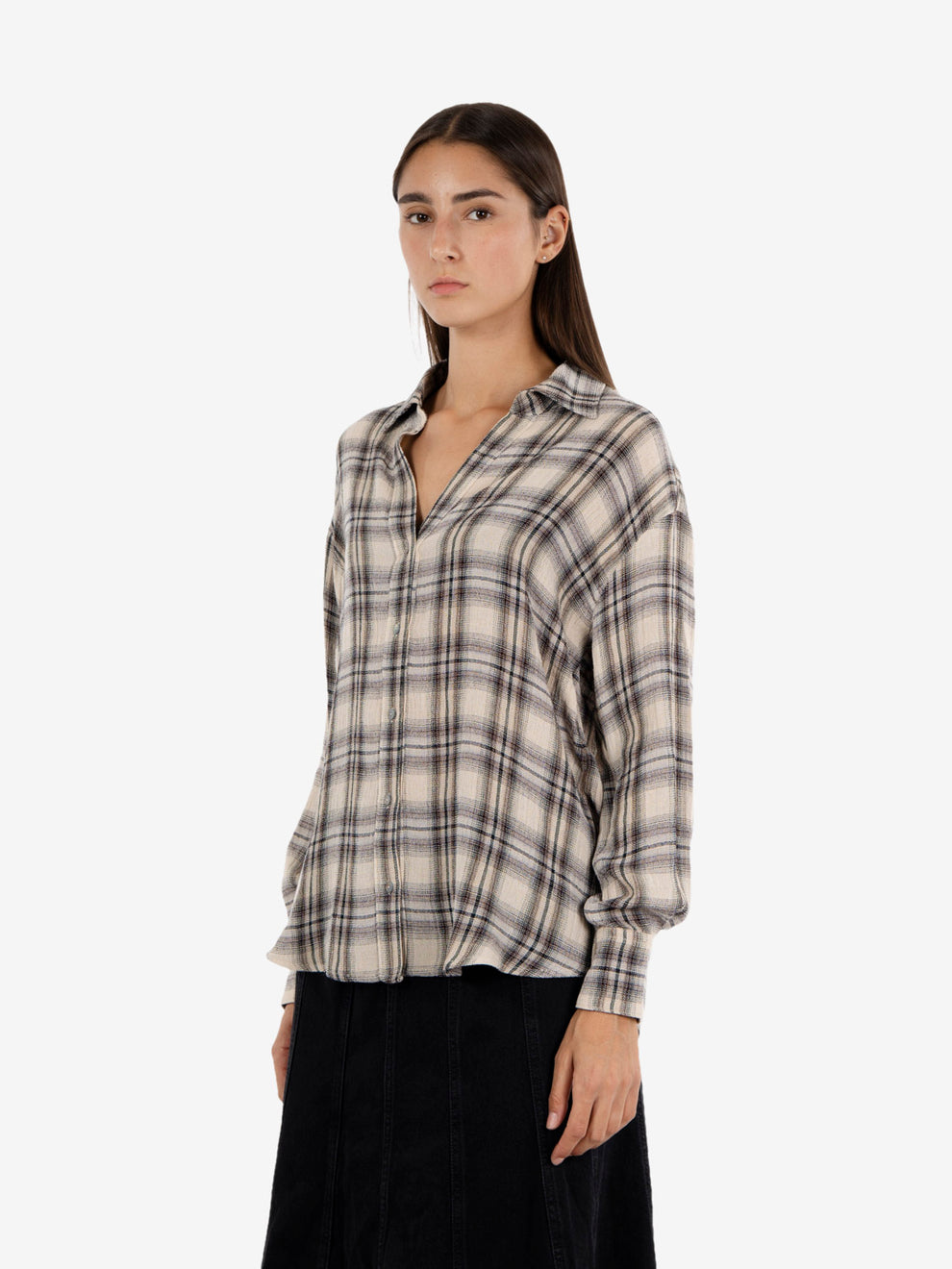 Cirilla check shirt ecru / chocolate / green