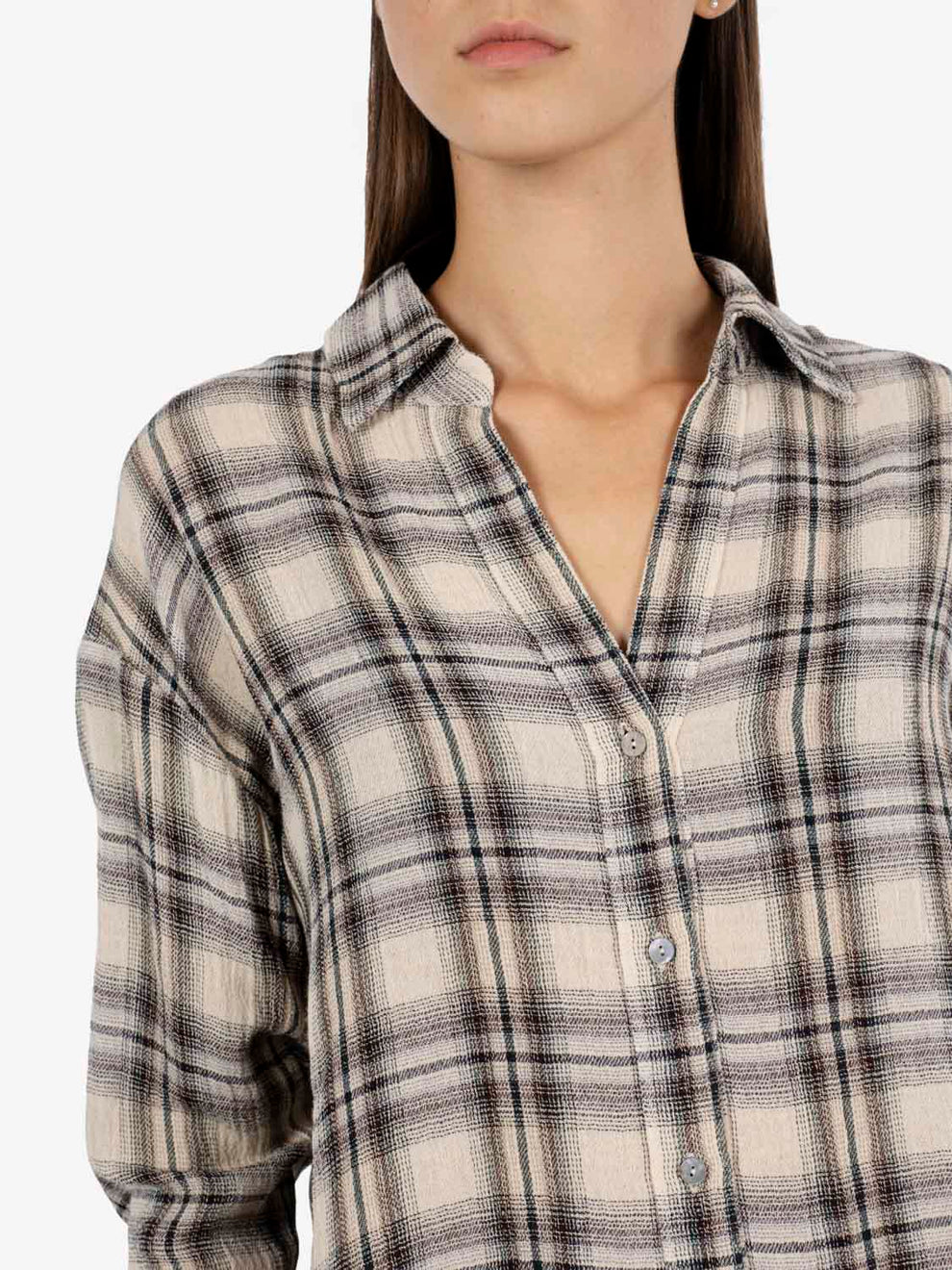 Cirilla check shirt ecru / chocolate / green