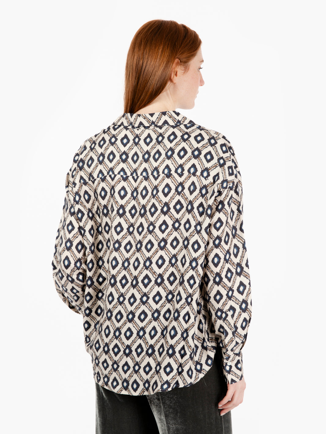 Camicia Cirilla marine camel ecrù