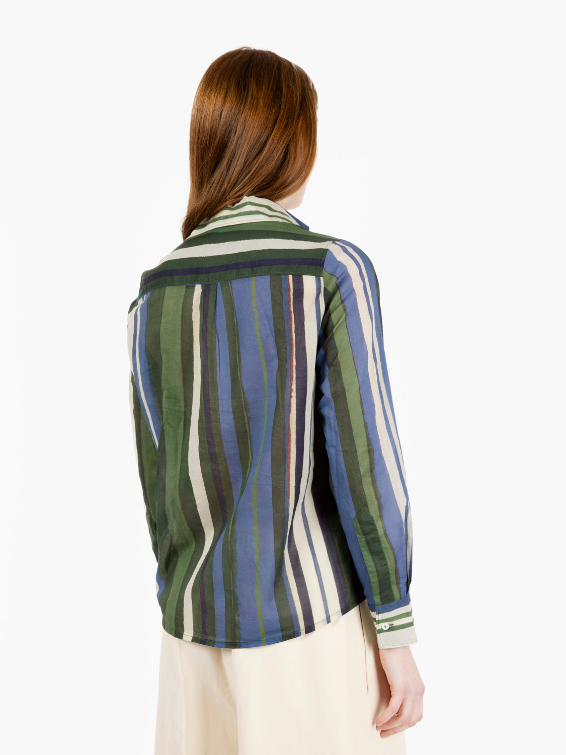 Clida Striped Muslin Shirt Blue/Green