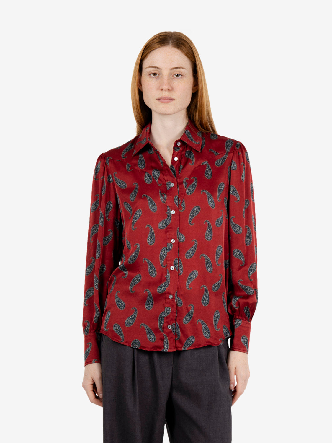 Camicia fantasia Paisley rouge