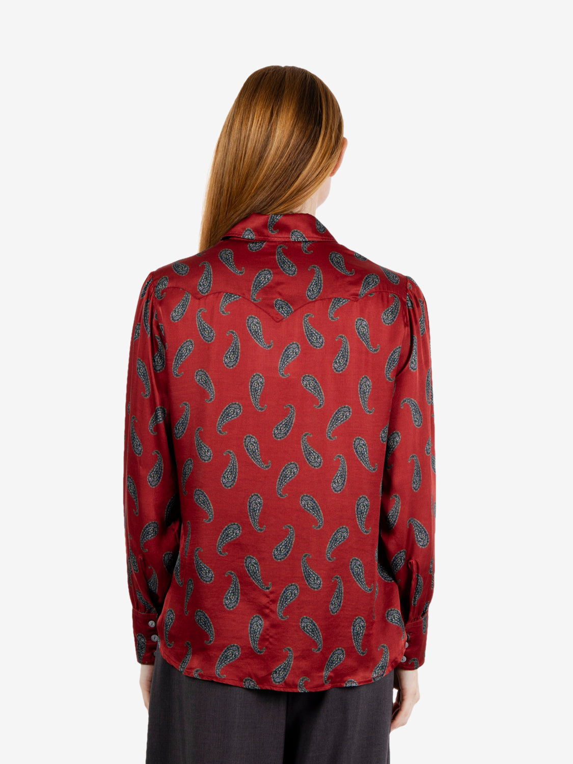 Camicia fantasia Paisley rouge