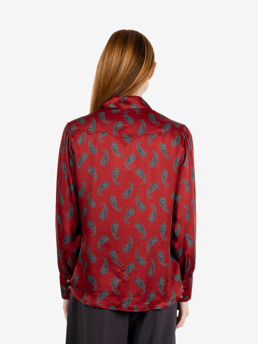 Camicia fantasia Paisley rouge