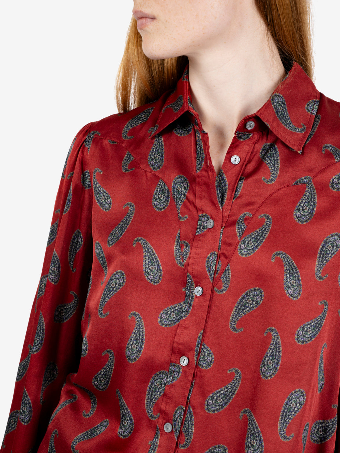 Camicia fantasia Paisley rouge