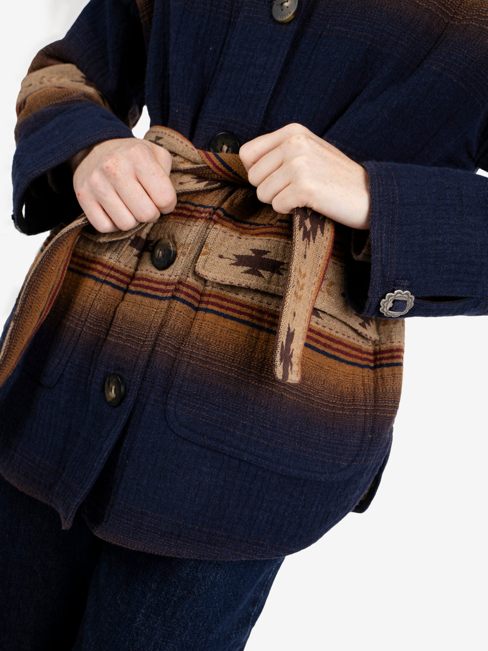 Navajo blue/beige shirt jacket