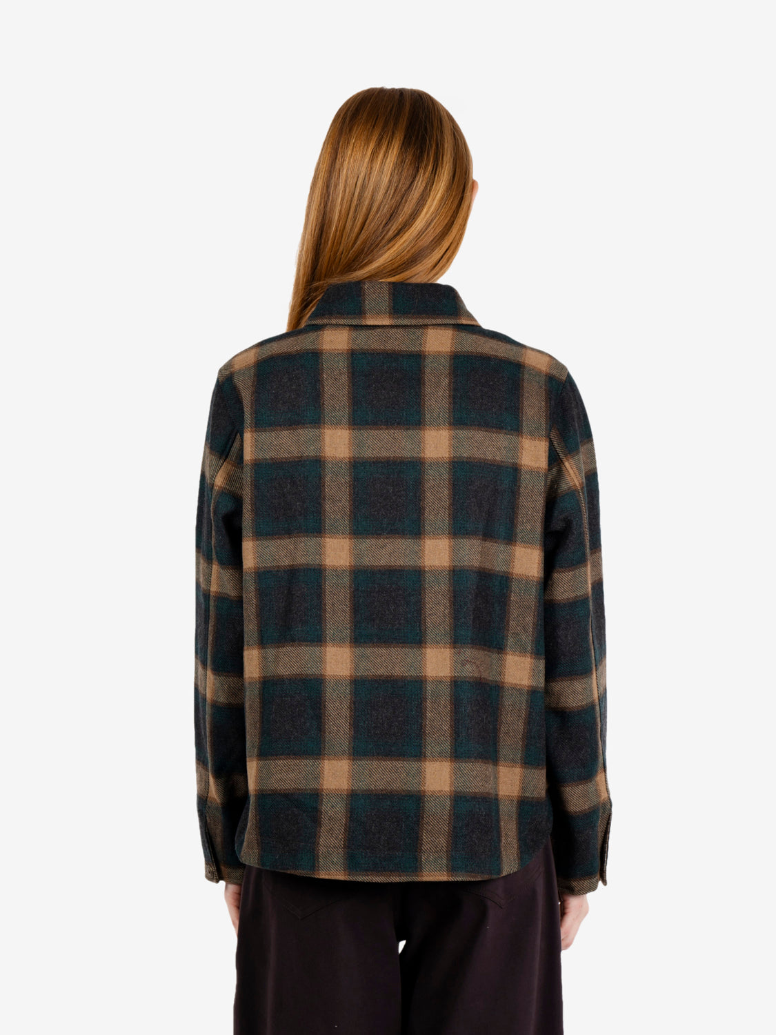 Sahra check shirt jacket green / camel