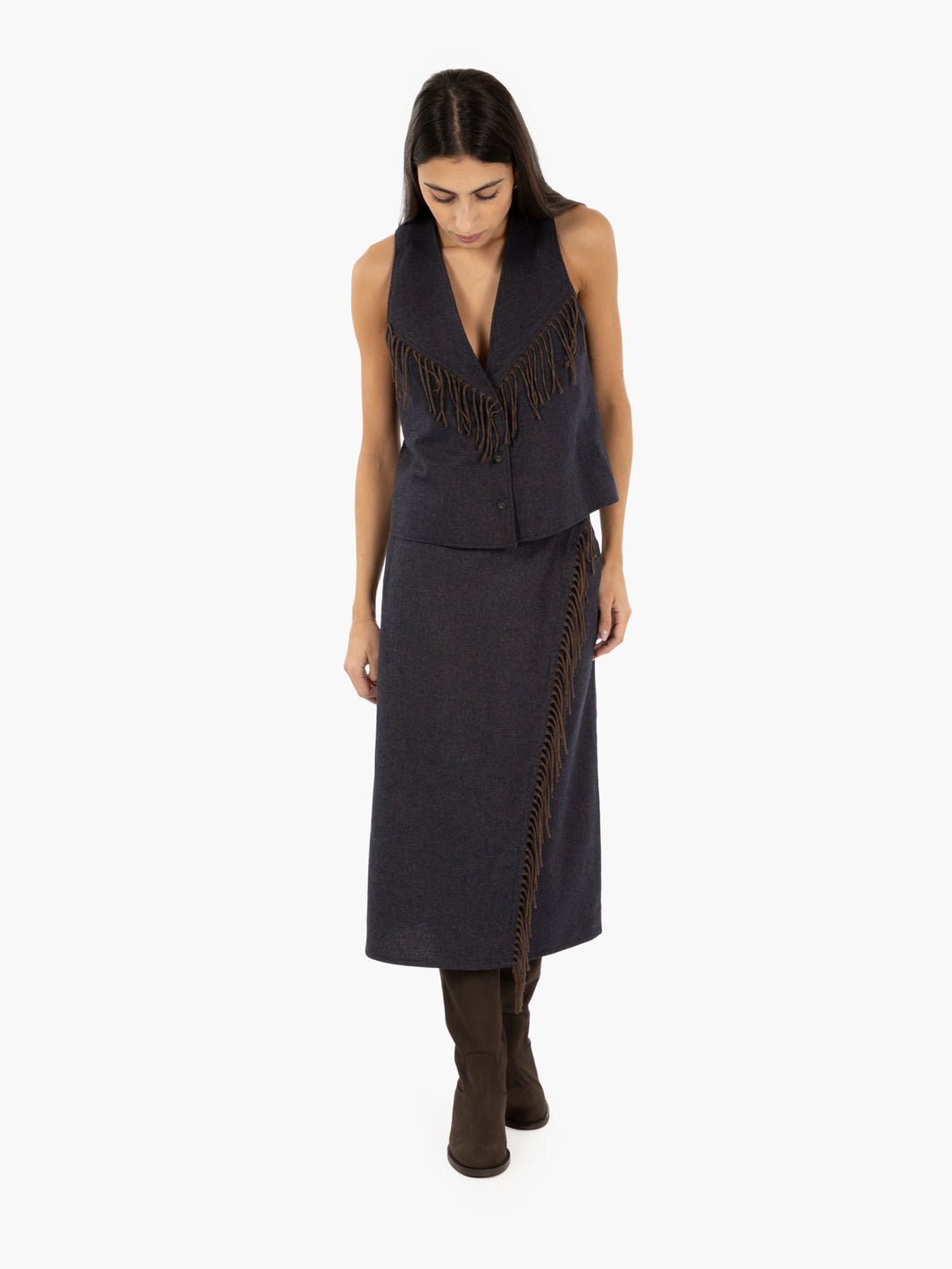BLUE/DARK FRINGED VEST GOPO/10622_1