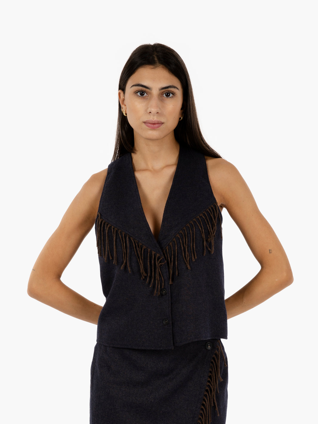 BLUE/DARK FRINGED VEST GOPO/10622_1