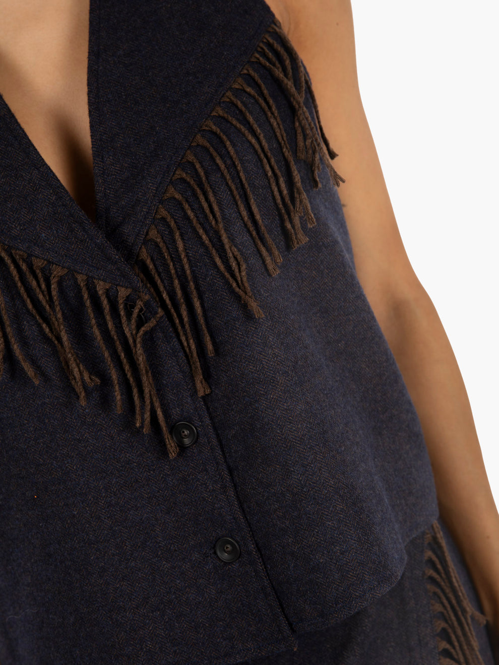 BLUE/DARK FRINGED VEST GOPO/10622_1