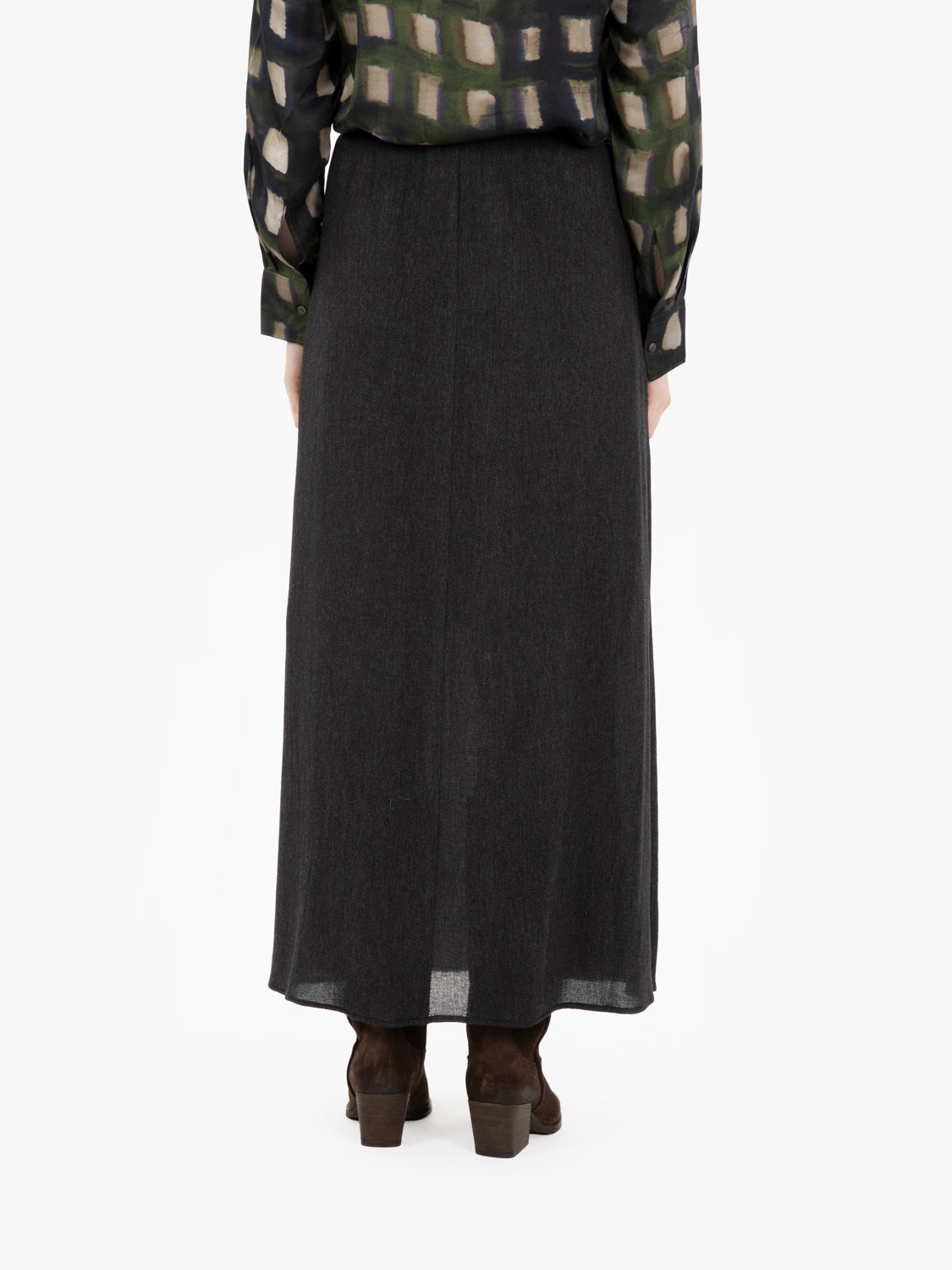 Anthracite midi skirt