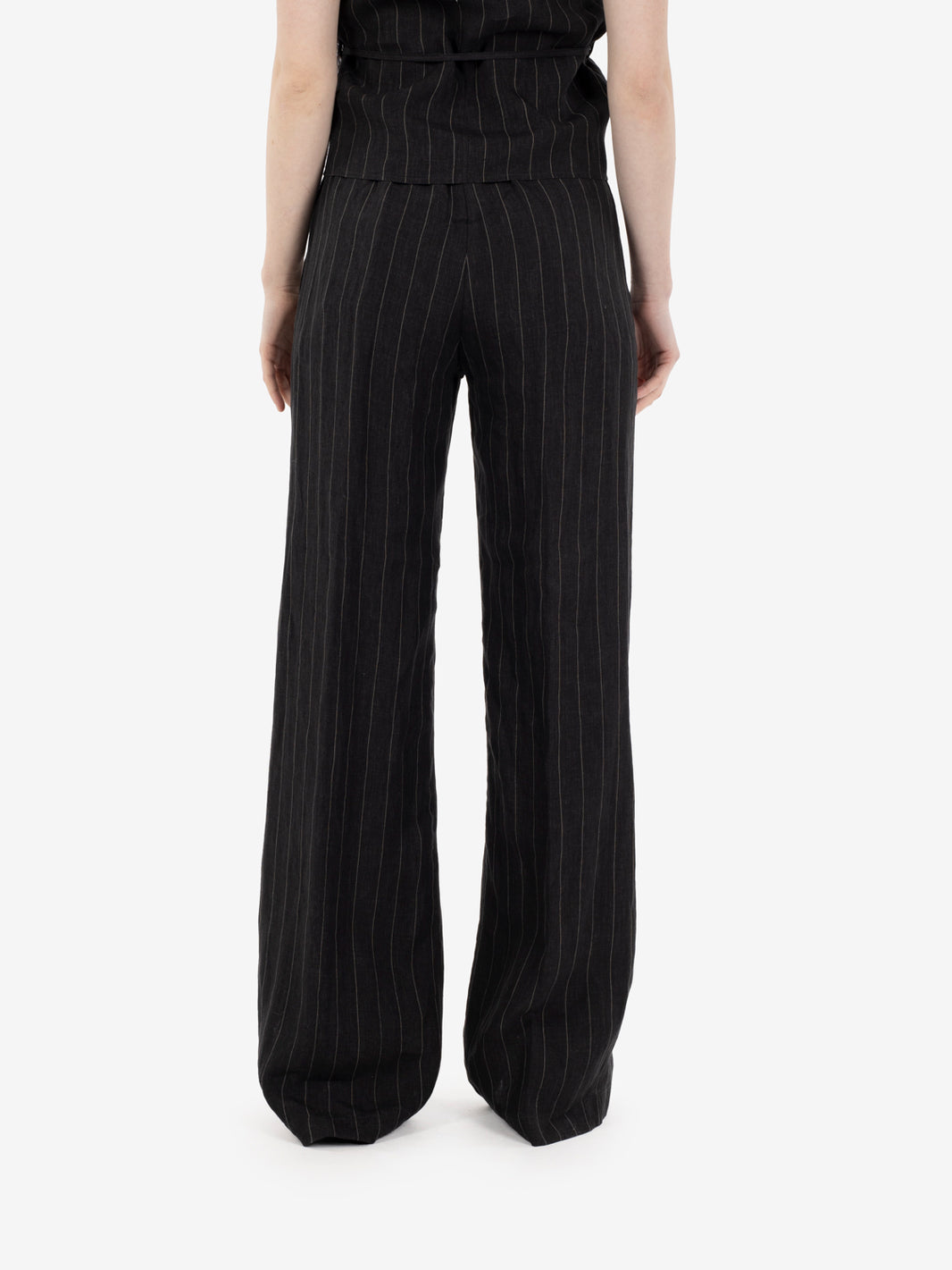 Piedro pinstripe trousers in black/ecru