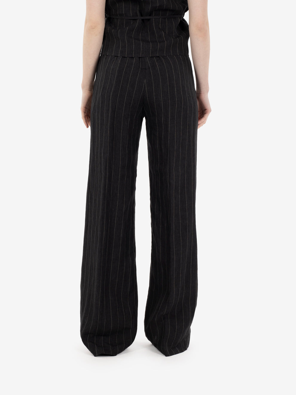 Piedro pinstripe trousers in black/ecru