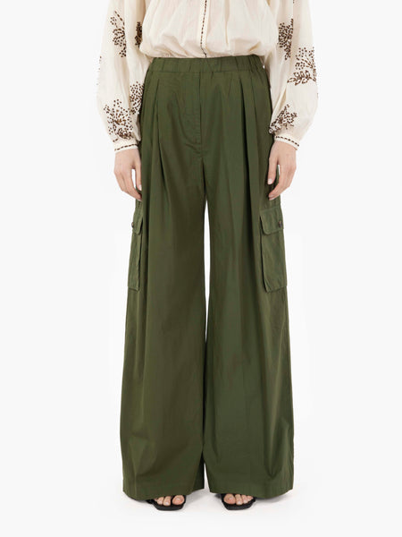 Pantaloni cargo con tasche kaki