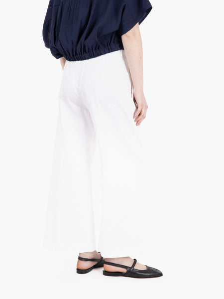 Pantaloni in cotone con pinces bianco
