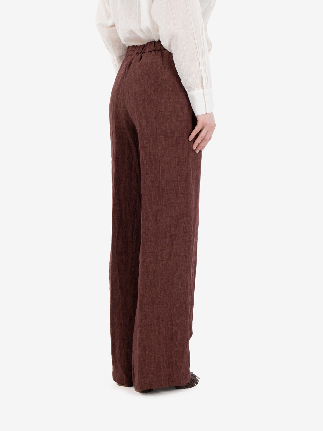 Perillo prune linen trousers