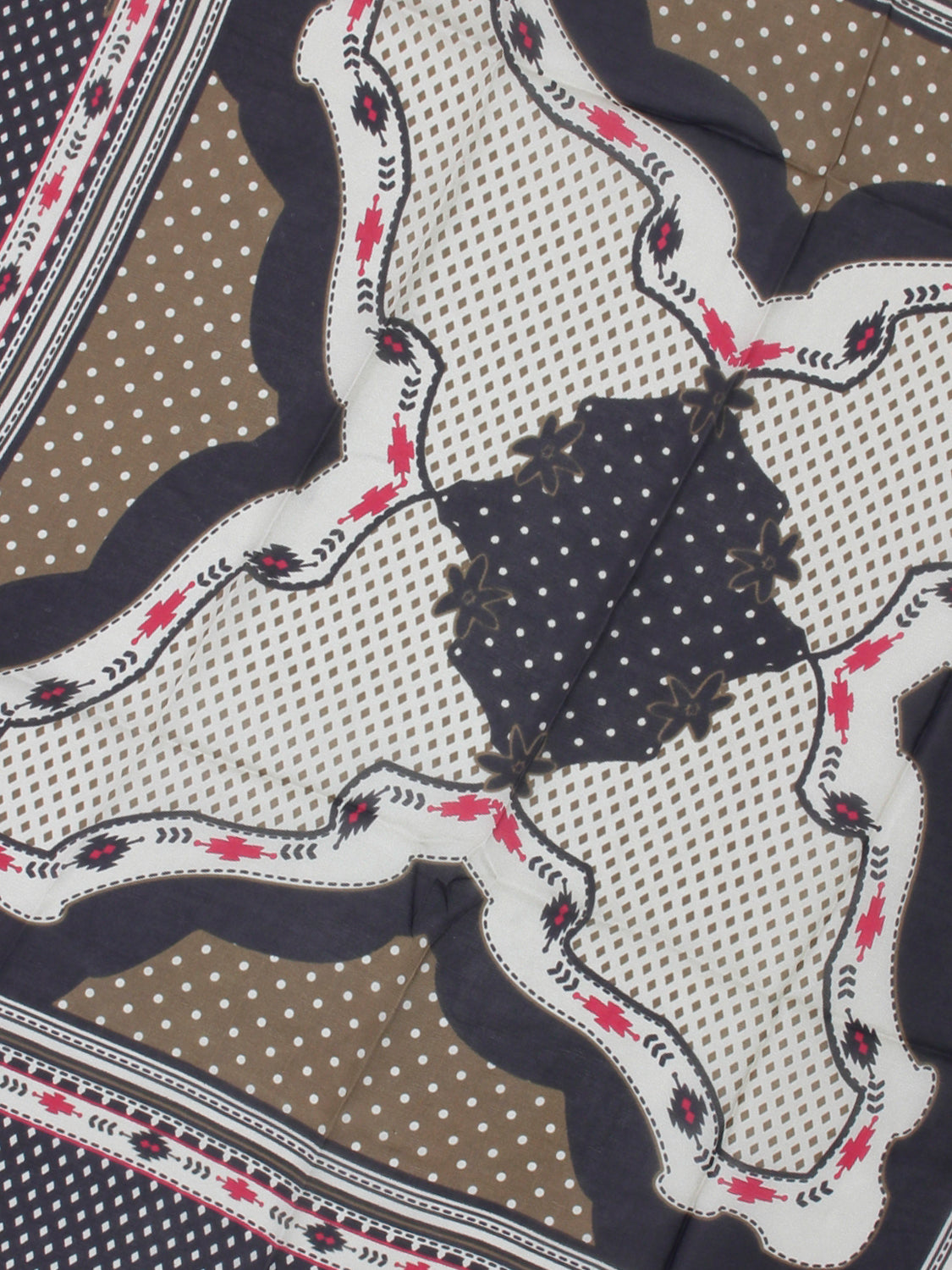 Silk scarf Faro ecru / chocolate