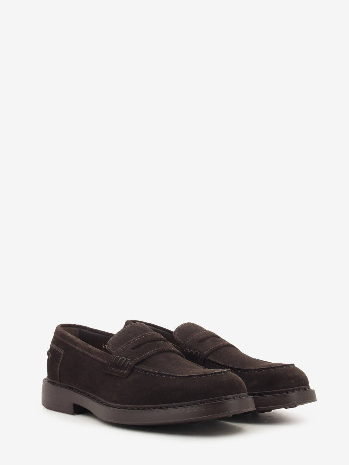 Adler mink suede loafers / dark brown