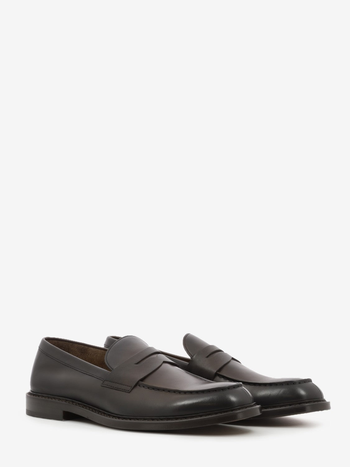 Dark brown nappa leather loafers