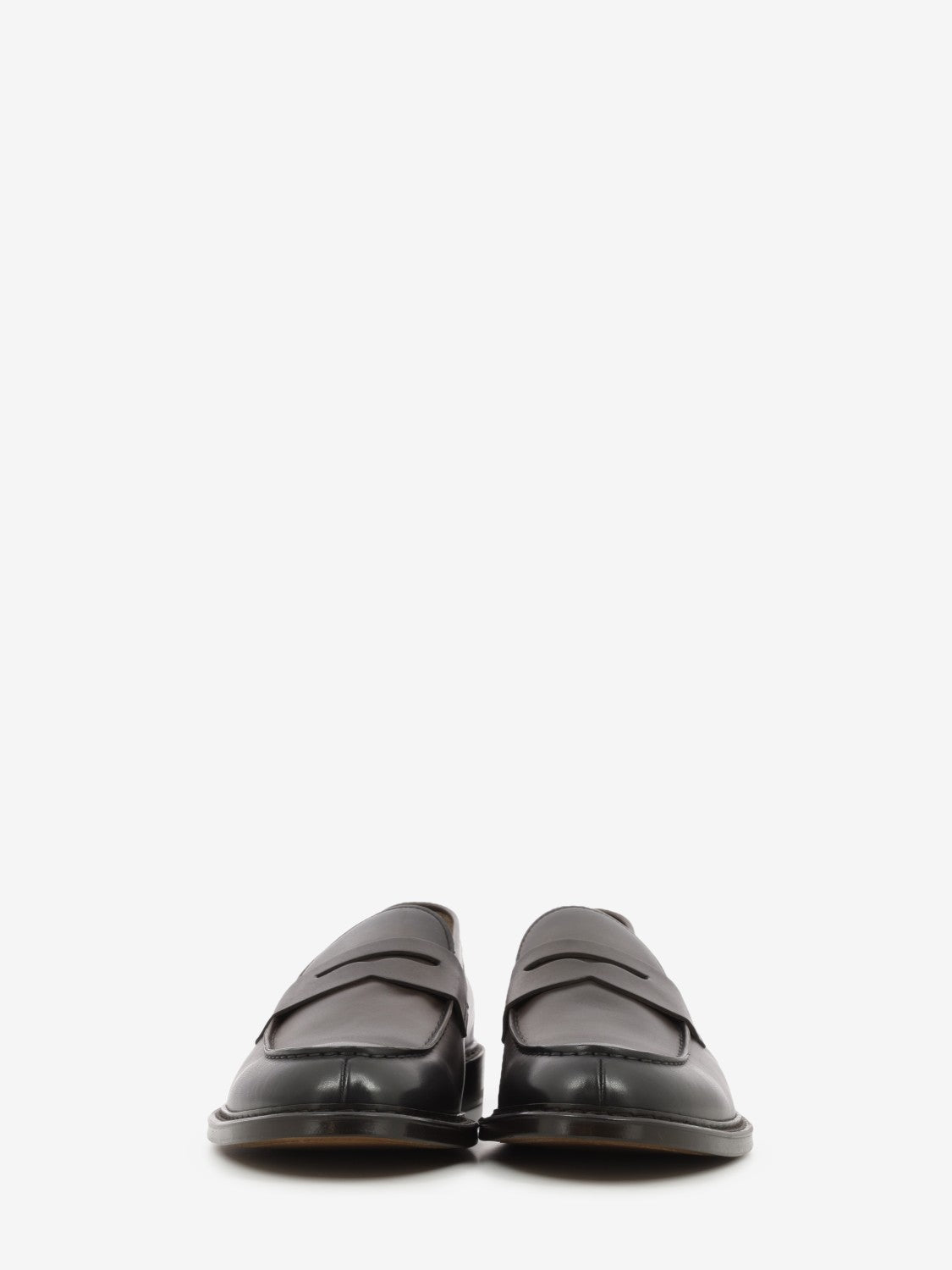 Dark brown nappa leather loafers