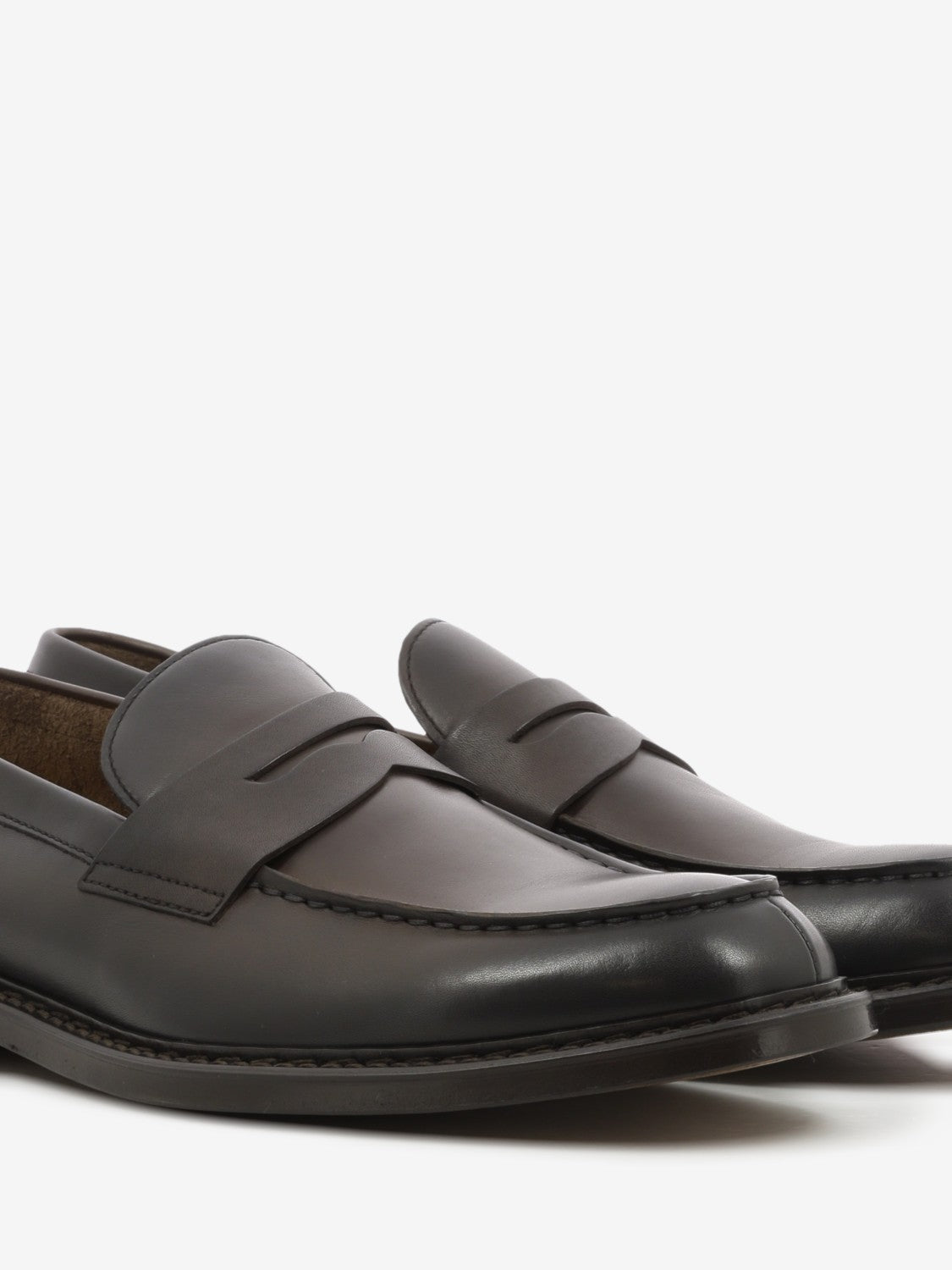 Dark brown nappa leather loafers