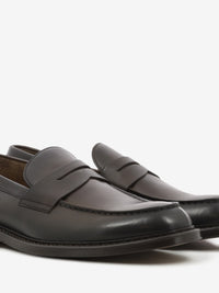 Dark brown nappa leather loafers