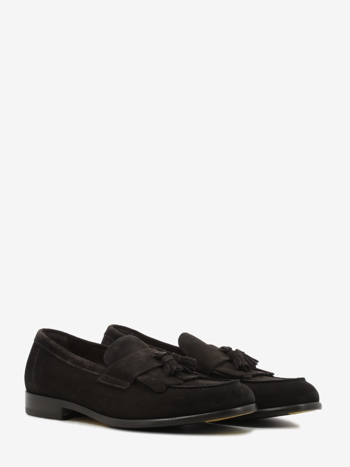 Dark brown suede moccasins