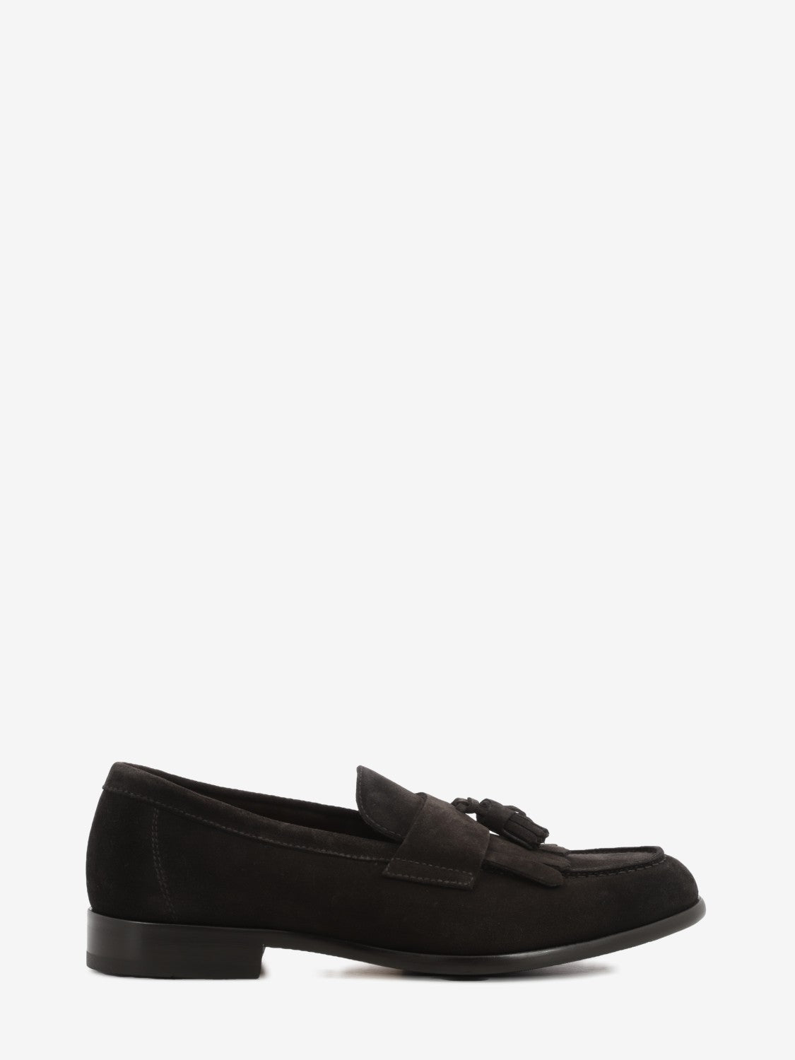 Dark brown suede moccasins
