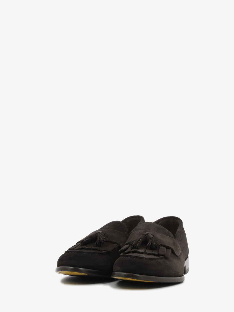 Dark brown suede moccasins