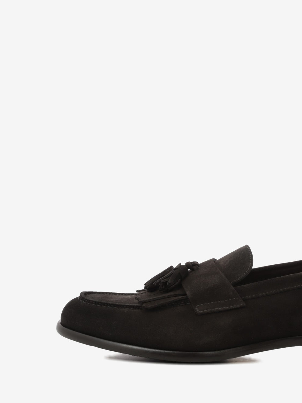 Dark brown suede moccasins