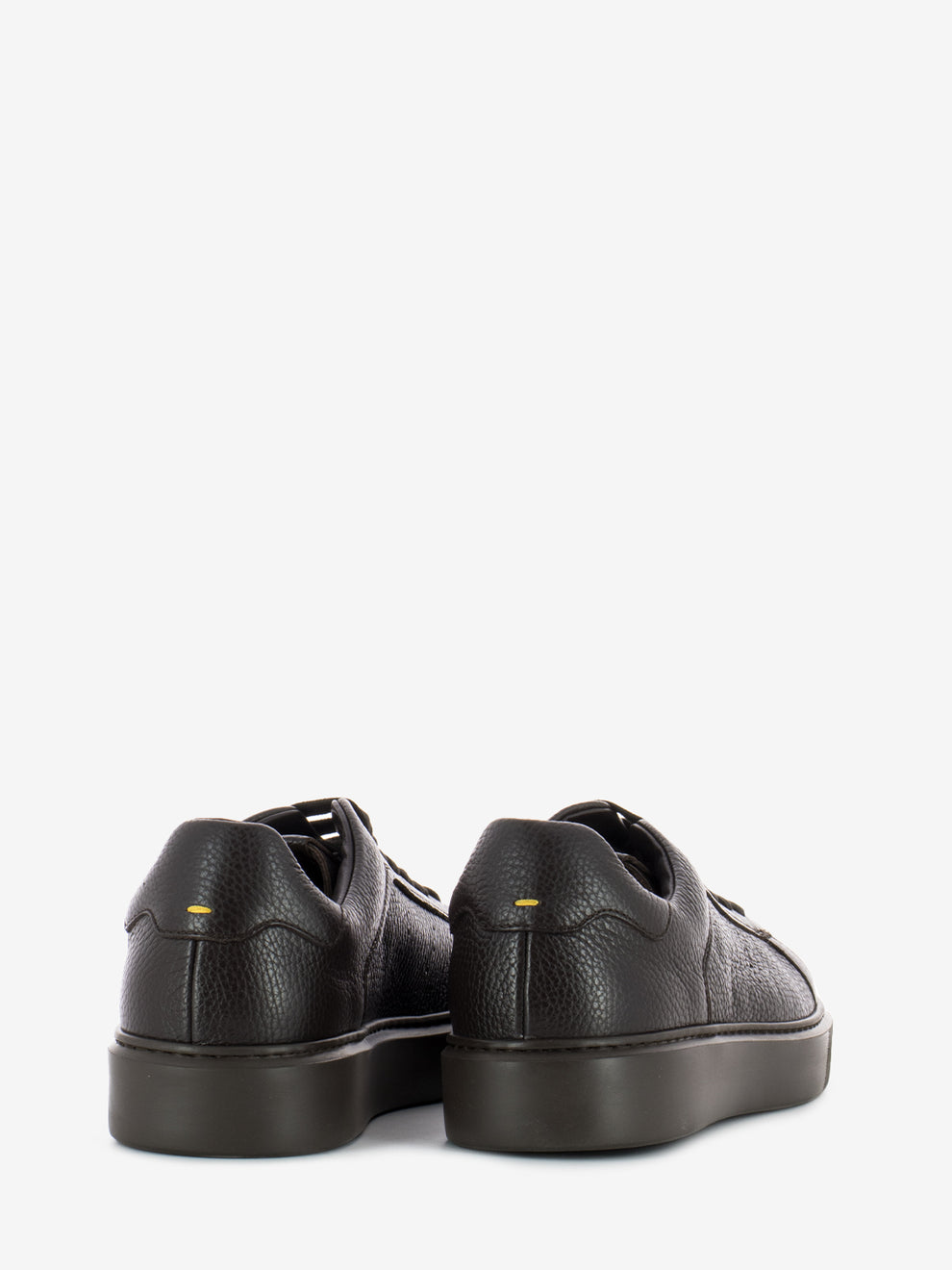 Ebony leather sneakers