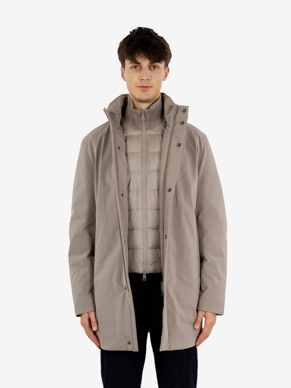 Cappotto Blake con cappuccio argilla