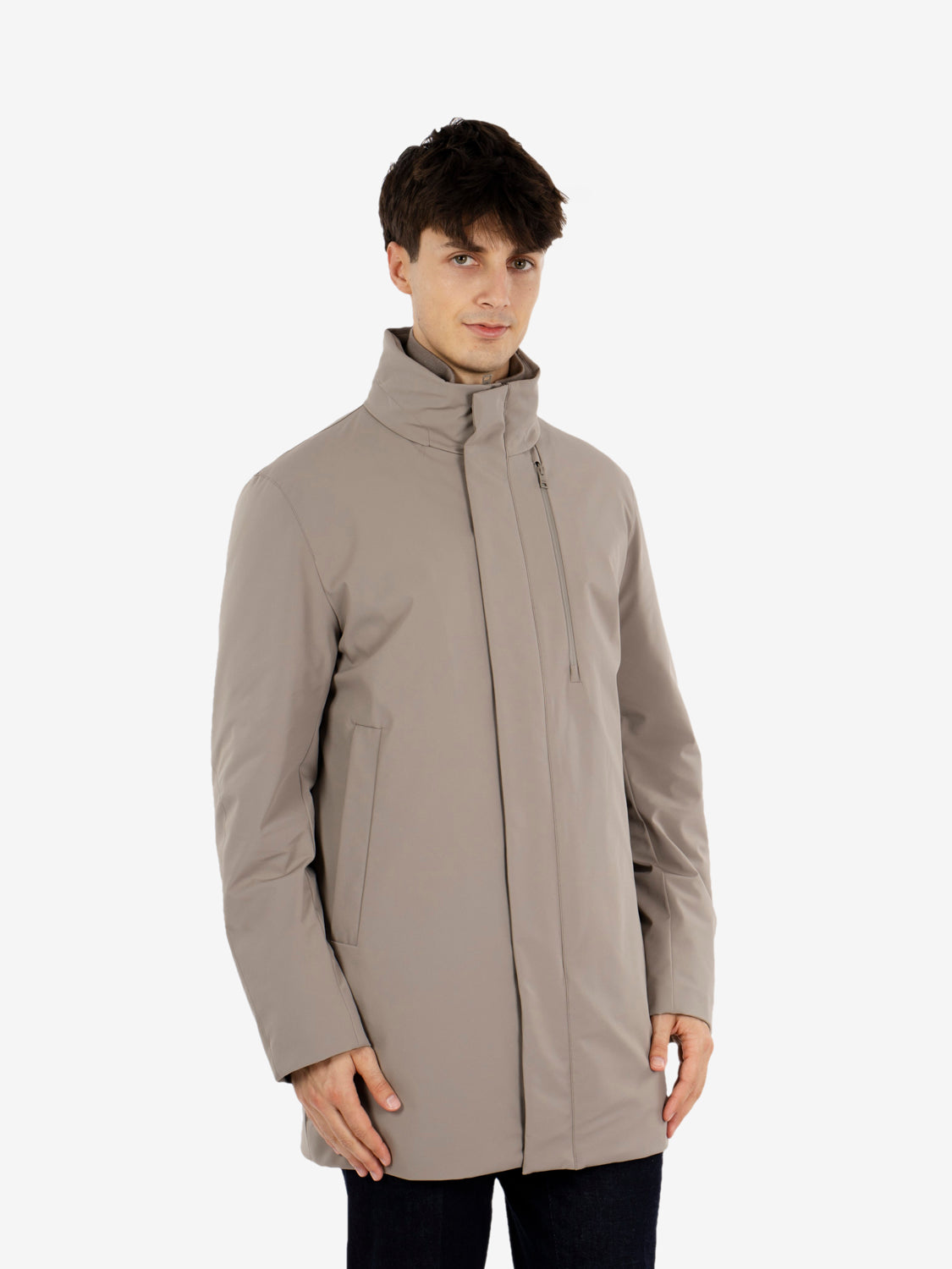 Cappotto Blake con cappuccio argilla