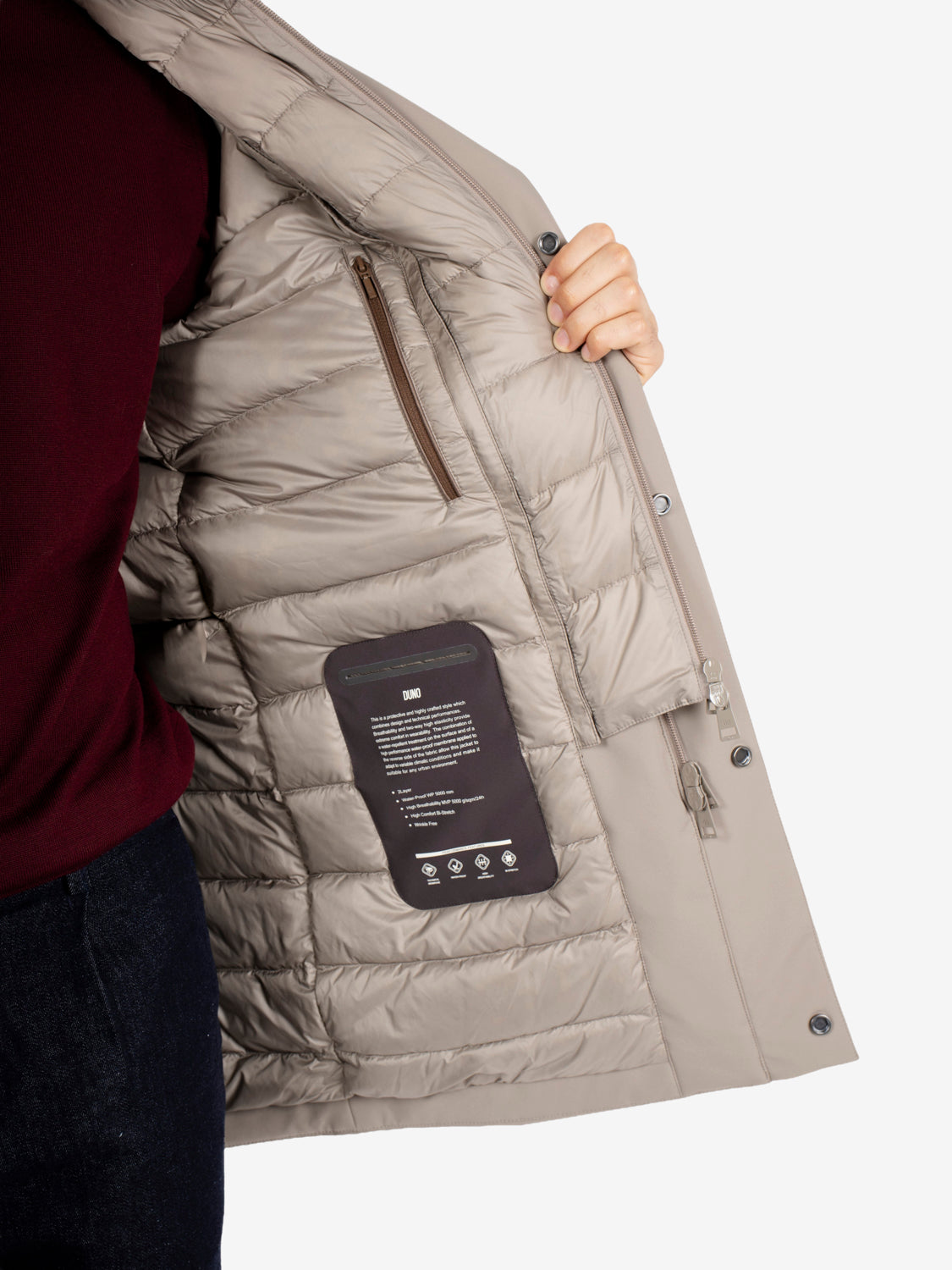 Cappotto Blake con cappuccio argilla