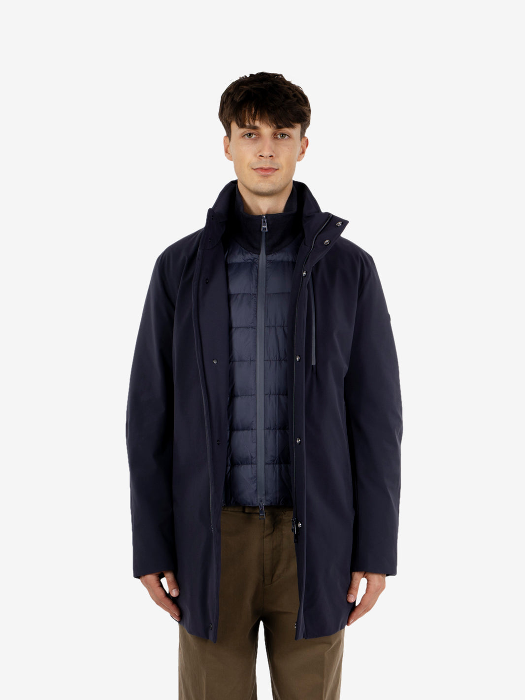 Cappotto Blake con cappuccio navy