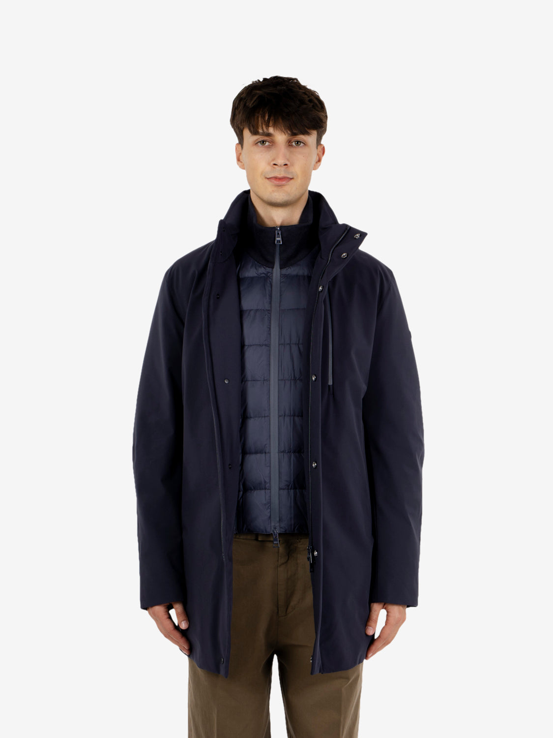 Blake hooded coat navy